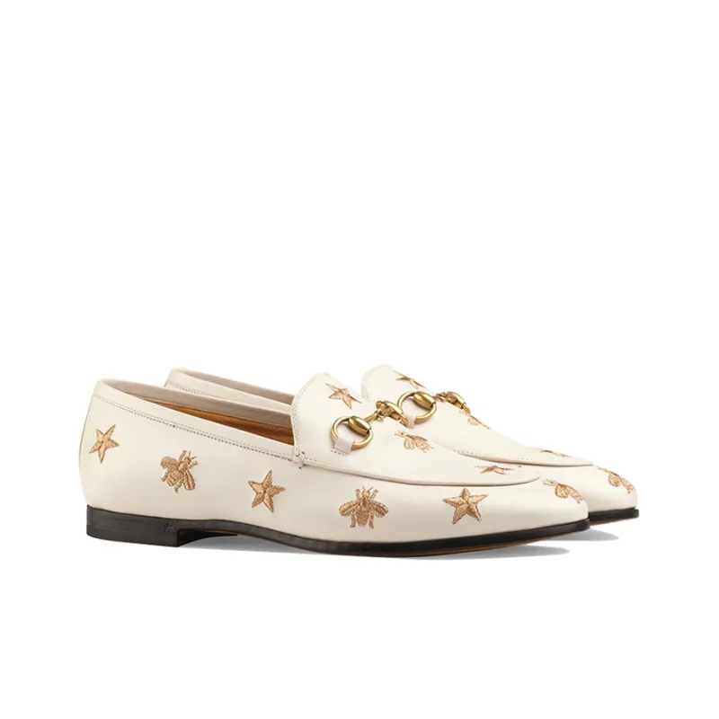 GUCCI Jordaan Loafers Women's White-1