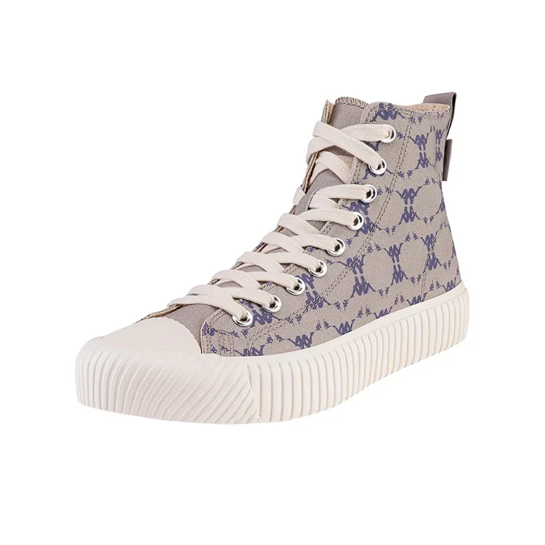 Kappa Wear-Resistant Breathable Coverage High-Top Canvas Shoes Unisex Volcanic Gray-1