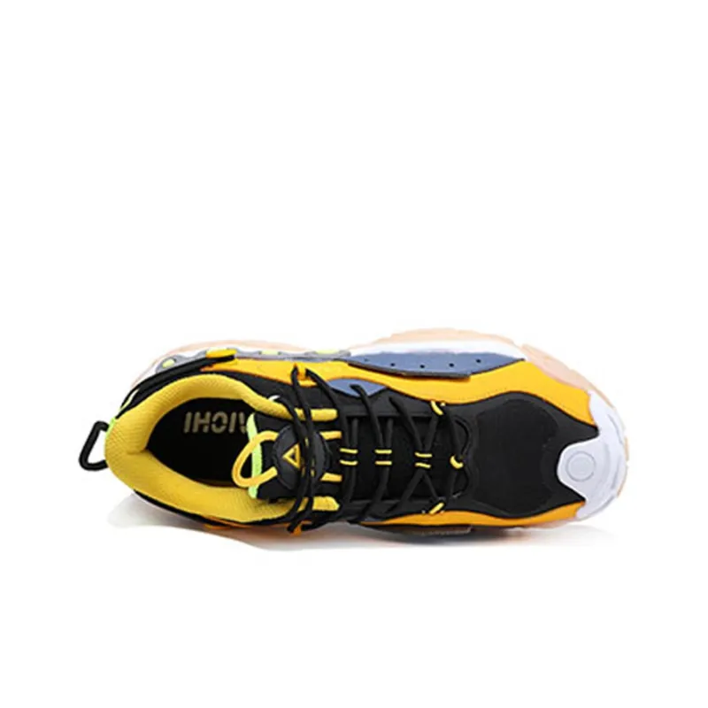 PEAK State Pole Red Obsidian Low Top Chunky Sneakers Men's Yellow-2