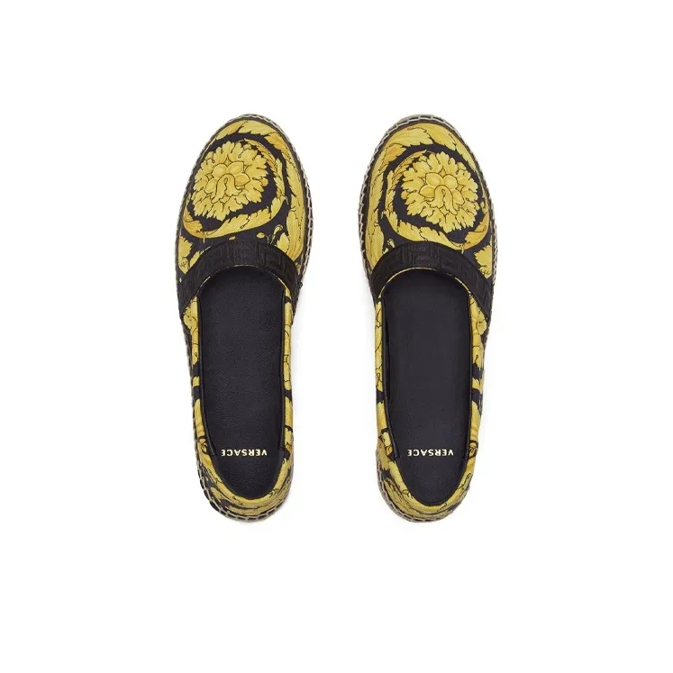 VERSACE Barocco Espadrilles Women's Black/Yellow-3