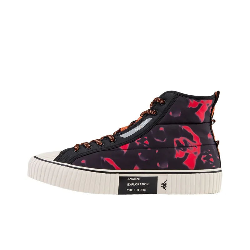 Kappa MARS Abrasion Resistant Coverage High Top Canvas Shoes Unisex Black-0