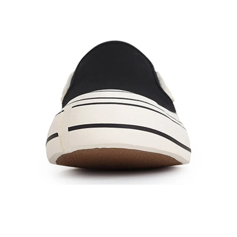 VESSEL G.O.P. Black Slip On No Laces Low Top Canvas Shoes Unisex Black-2