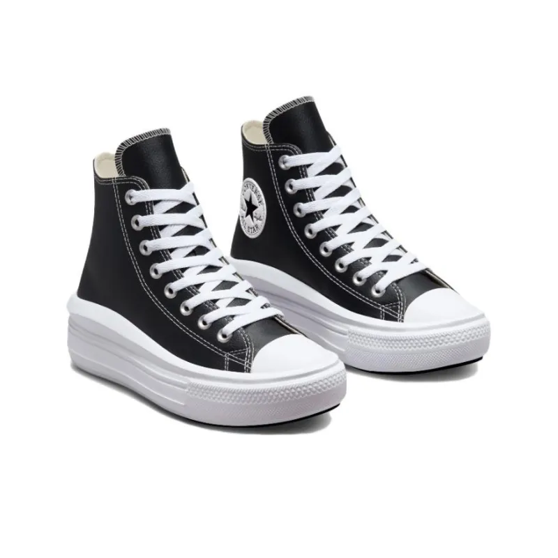 Converse Chuck Taylor All Star Move Platform Foundational Leather Black White Women's-2