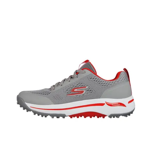 Skechers Go Walk Arch Fit Golf Shoes Men Low-Top Gray/Red