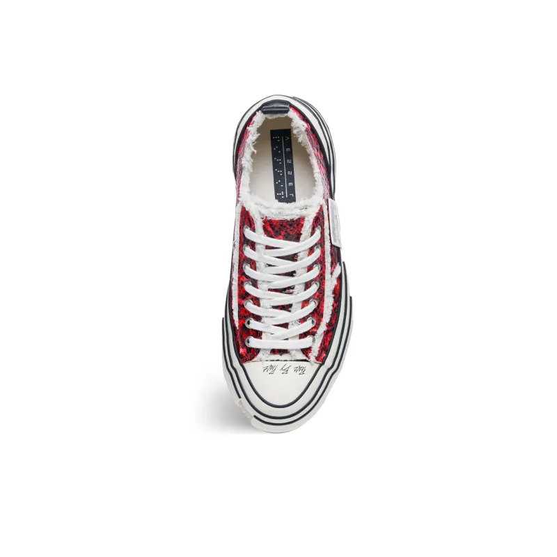VESSEL G.O.P. Lows Python Pattern Anti Slip Wear Resistant Low Top Canvas Shoes Unisex Red-2