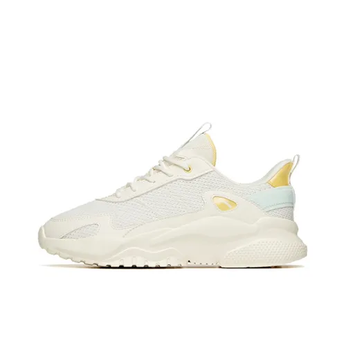 ANTA Chunky Sneakers Women's Low-Top Ivory White/Duck Yellow/Foam Green