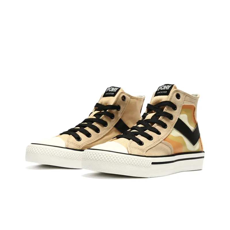 PONY Lightweight Anti Slip High Top Canvas Shoes Women's Tea Brown-2