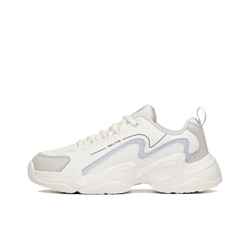 Anta Life Collection Wear-Resistant Slip-Resistant Cushioning Low-Top Chunky Sneakers Women's White Purple