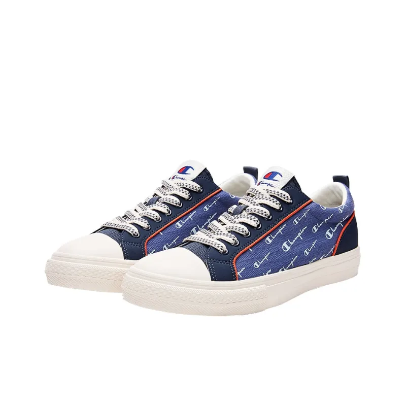 Champion Canvas Shoes Men Low-Top Iron Blue/Oxidized Orange-1