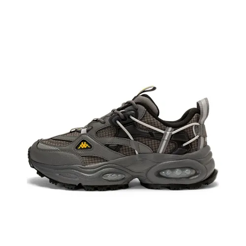 Kappa Cushioning Anti Slip And Wear Resistant Low Top Chunky Sneakers Unisex The Shade Is Grayish Black