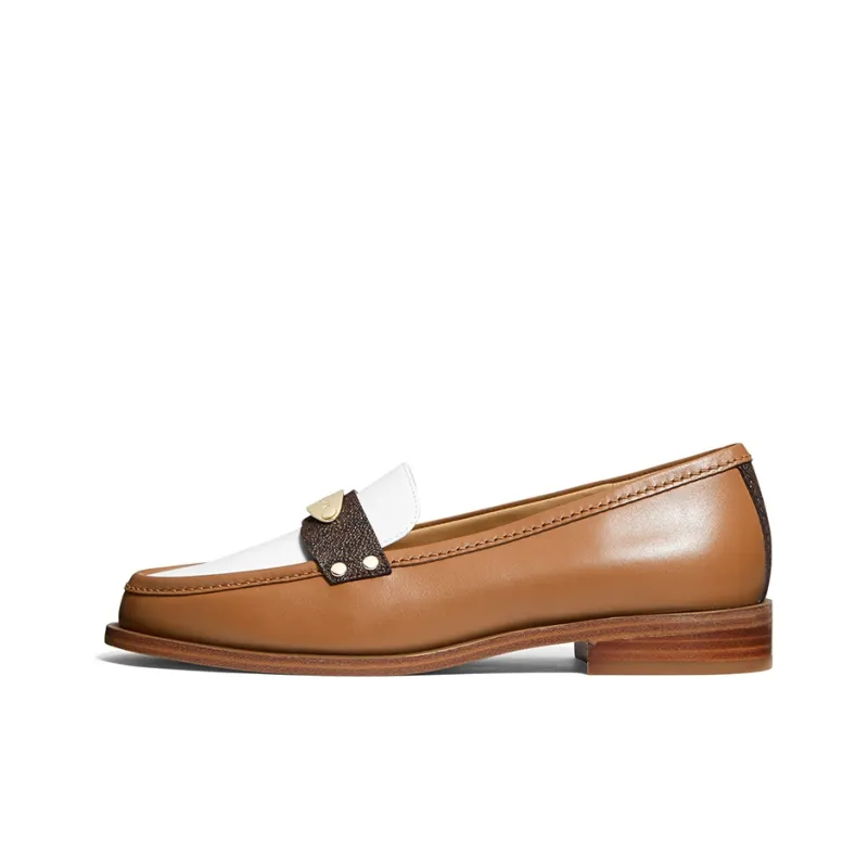 MICHAEL KORS KORS MK Finley Women's Casual Shoes Women's Leather Brown & White-0
