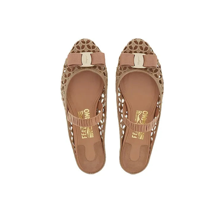 FERRAGAMO Vara Flat Shoes Women's Pink-2
