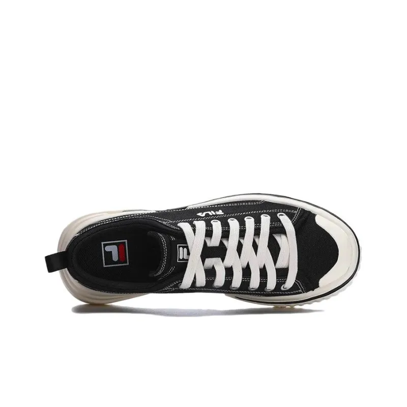 FILA Canvas Low Skate Shoes 'Black White' Women's-2