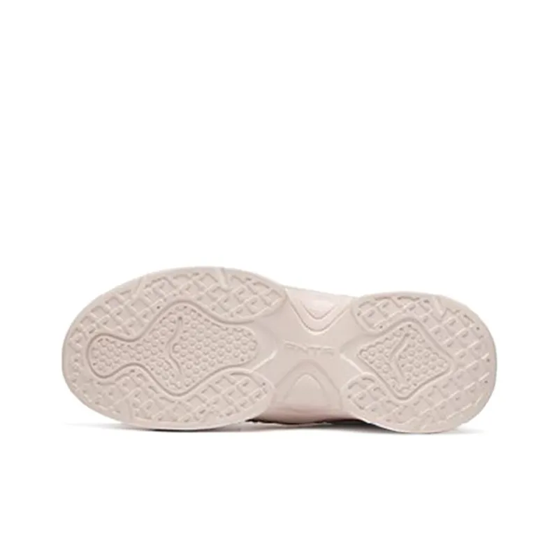 Anta Cushioning Breathable Coverage Support Balance Impact-Resistant Lightweight Low-Top Chunky Sneakers Women's Beige-5