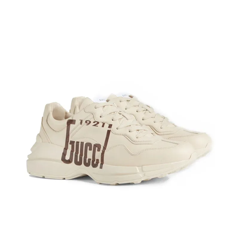 GUCCI Rhyton Low Top Chunky Sneakers Men's Ivory-4
