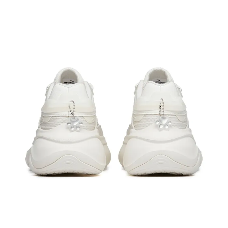 ANTA Life Collection Chunky Sneakers Women's Low Top Ivory White/Silver-3