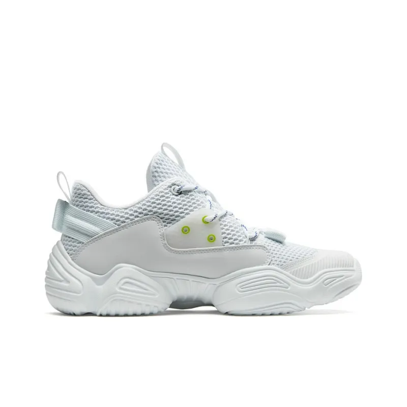 XTEP Anti Slip Wear Resistant Low Top Chunky Sneakers Men's White-1