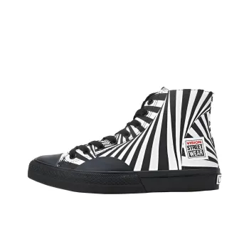 Vision Street Wear 80's Canvas Hi Anti Slip Wear Resistant High Top Canvas Shoes Unisex Black White