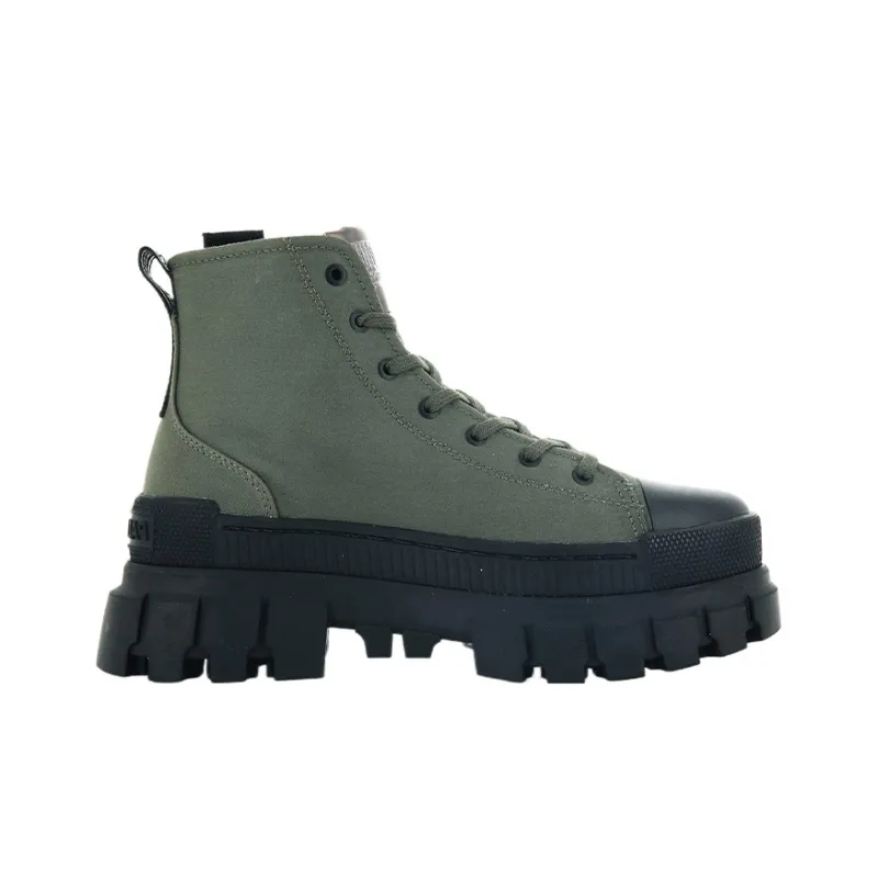 Palladium Revolt Hi Tx Star Slip Resistant, Abrasion Resistant, Breathable High Top Canvas Shoes Women's Army Green-1