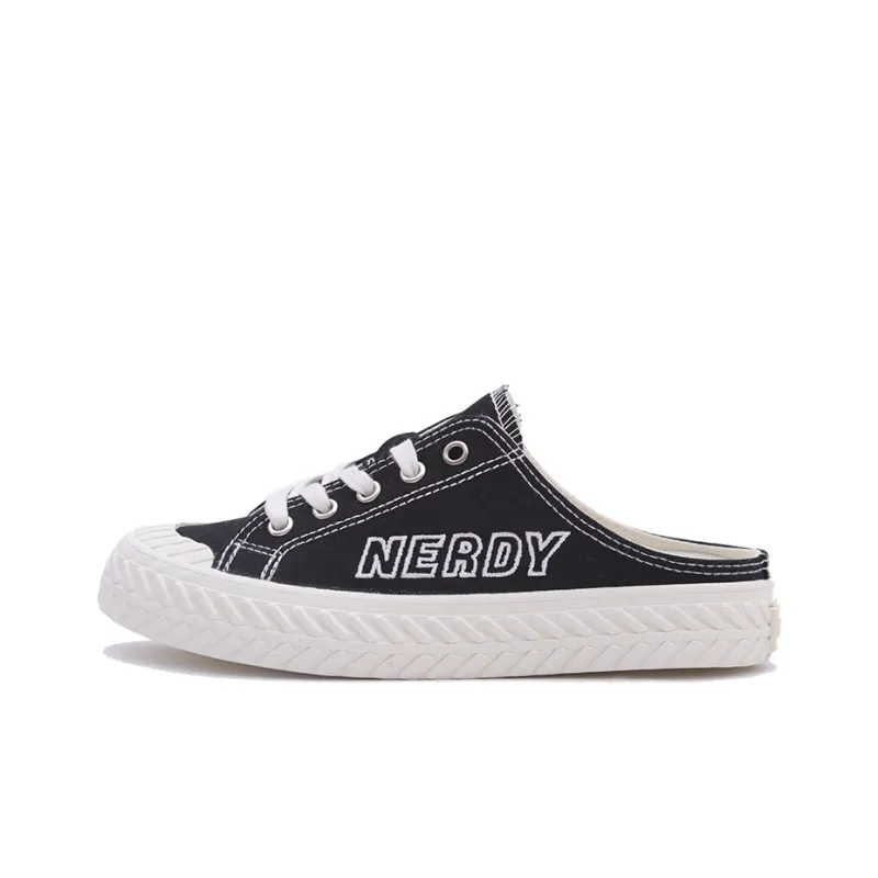 Nerdy Canvas Shoes Unisex Low Top Black-0