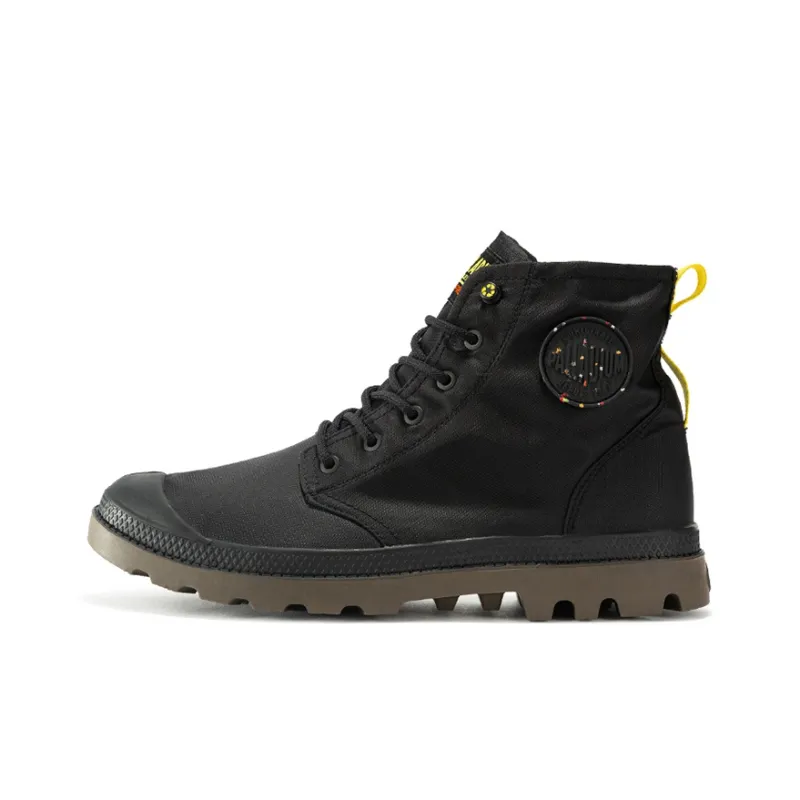Palladium Pampa Rcycl Wp 2 Anti-Slip Wear-Resistant Breathable Water-Resistant High-Top Canvas Shoes Unisex Black-0