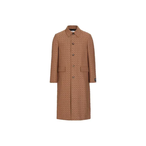 Marine Serre Coats Unisex Moonstone Brown