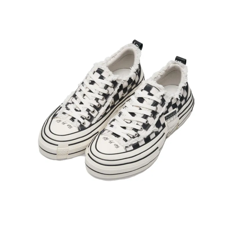 VESSEL G.O.P. LOWS PIXEL Anti Slip Wear Resistant Low Top Canvas Shoes Unisex Black White-2
