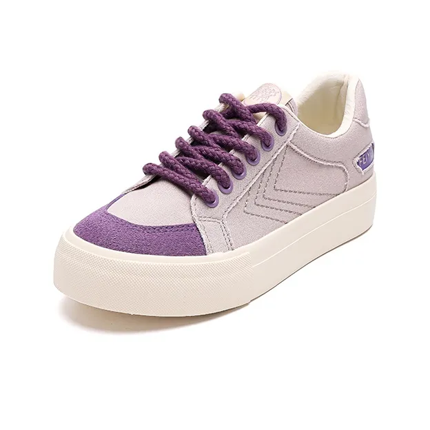 Feiyue Low Top Canvas Shoes Women's Beige Purple Light Pink-1