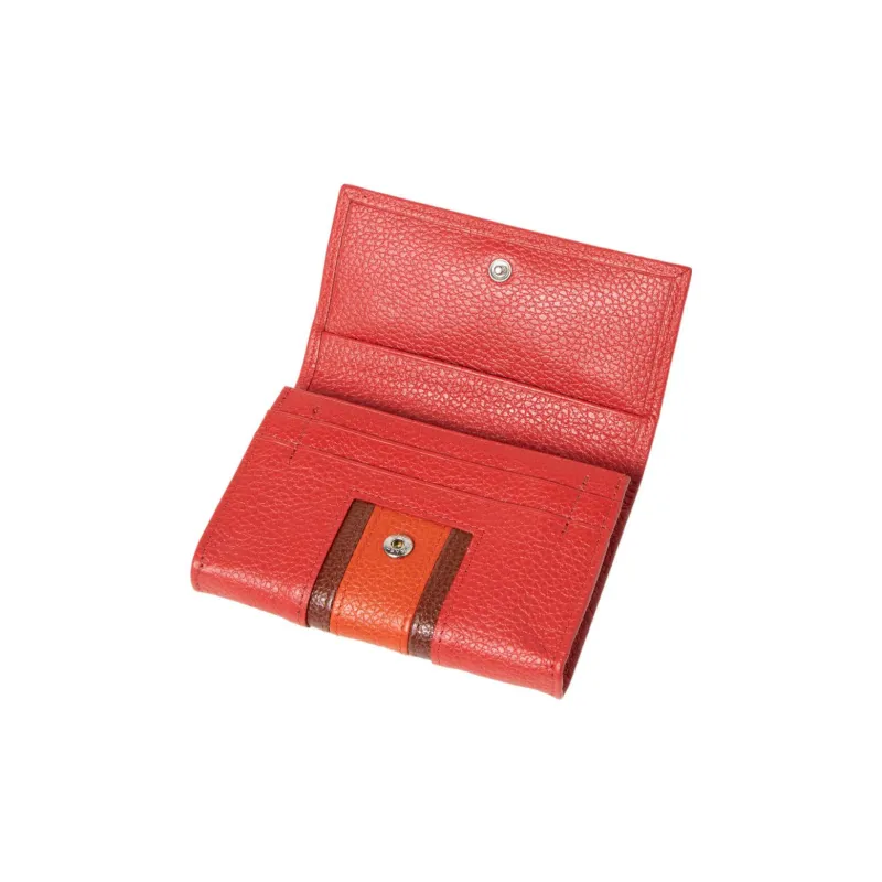 LONGCHAMP Leather Wallets Card Holders Small Size Women's Red-2