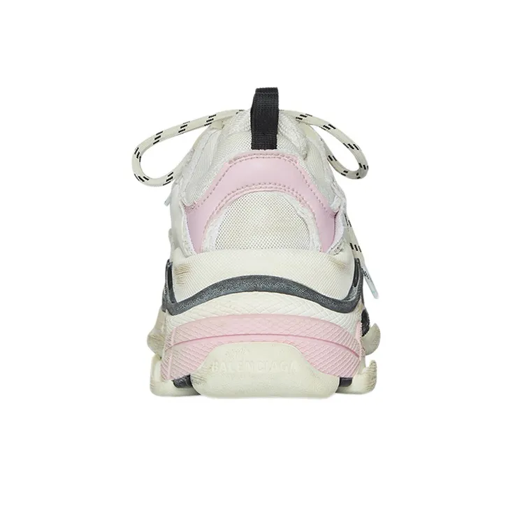 Balenciaga Triple S White Pink Pre Distressed Women's-4