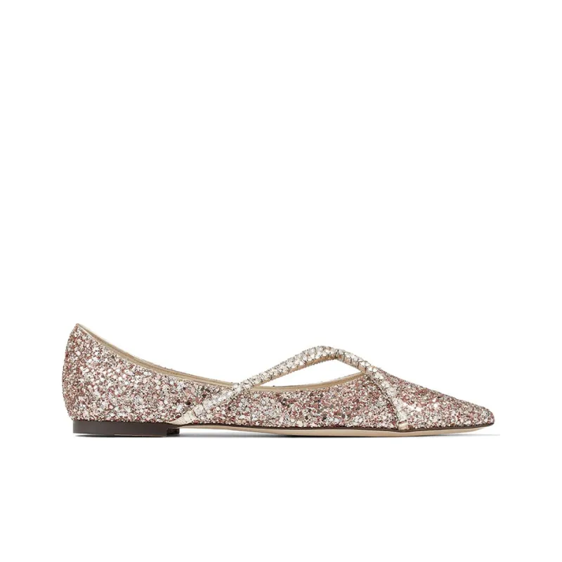 Jimmy Choo Genevi Crystal-embellished Ballerina Shoes-1