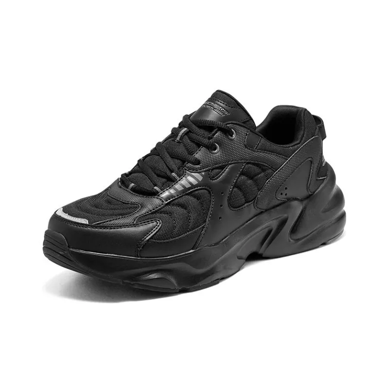 Skechers D'LITES Surfing Cushioning Anti Slip And Wear Resistant Low Top Chunky Sneakers Men's Black-2