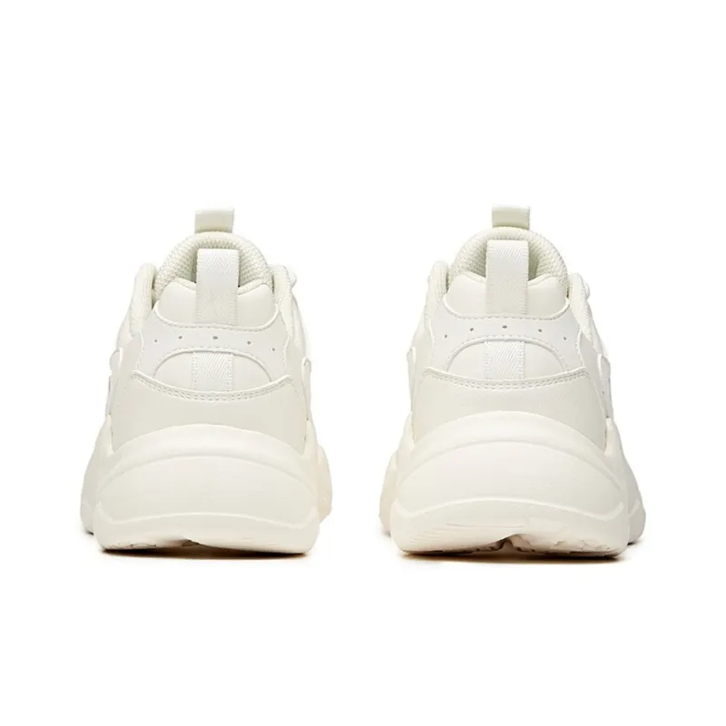Anta Cushioned Anti Slip And Wear Resistant Lightweight Low Top Chunky Sneakers Women's Silver White-3