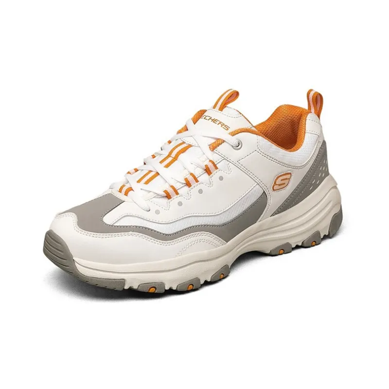 Skechers D'Lites I Conik Low Top Running Shoes White/Orange/Grey-2