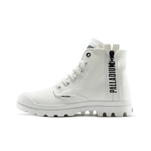 Palladium Pampa 2 Back Zip Cvs Anti-Slip Wear-Resistant Breathable Lightweight High-Top Canvas Shoes Women's White