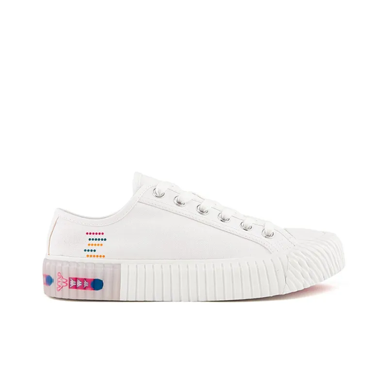 Kappa Anti Slip Wear Resistant Low Top Canvas Shoes Unisex White-1