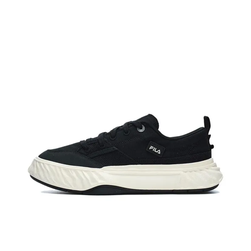 FILA Canvas Low NonSlip Durable Shoes 'Black White'-0