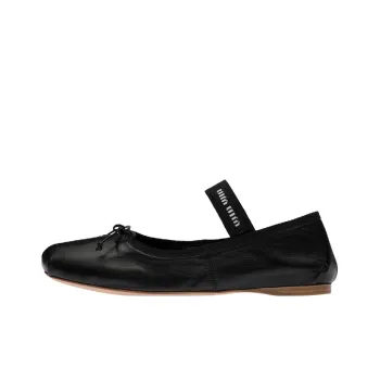 MIU MIU Ballerinas Black Leather Women's