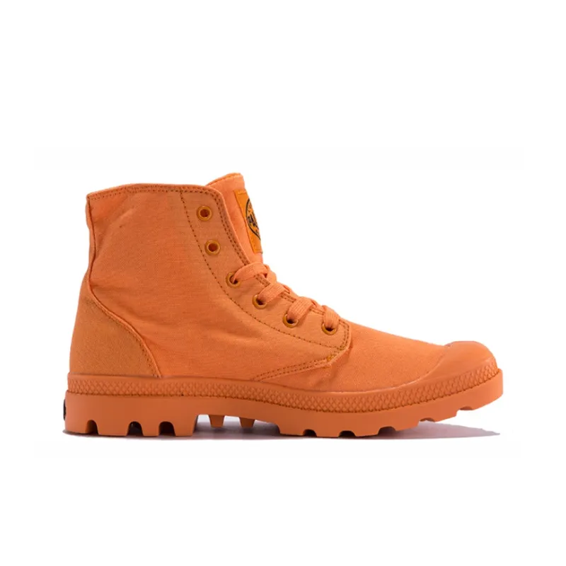 Palladium Mono Chrome PAMPA Durable Breathable Cushioning Moisture Wicking High Top Canvas Shoes Unisex Orange-1