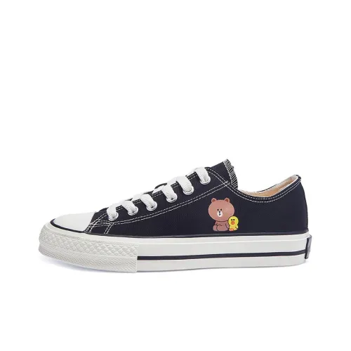 Line Friends X RENBEN Canvas Shoes Women's Low-Top Black