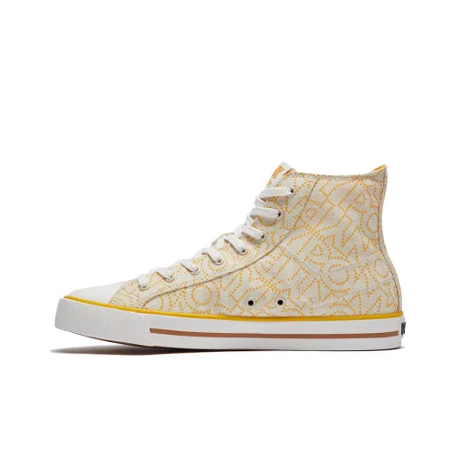 Pony High Top Canvas Shoes Beige/Grey