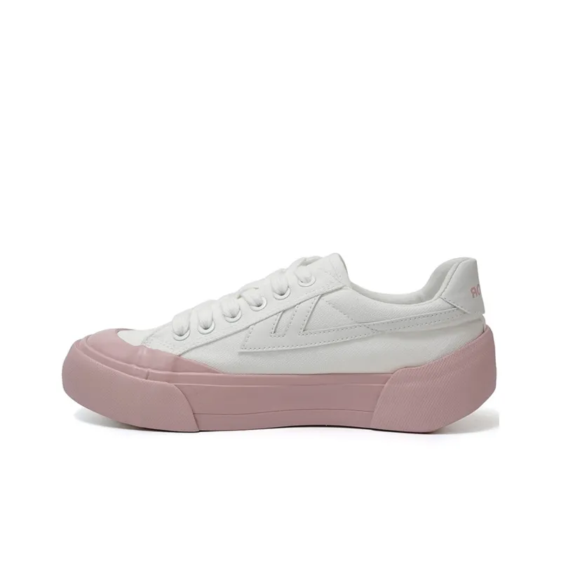 Warrior Anti Slip Wear Resistant Low Top Canvas Shoes Women's White Pink-0