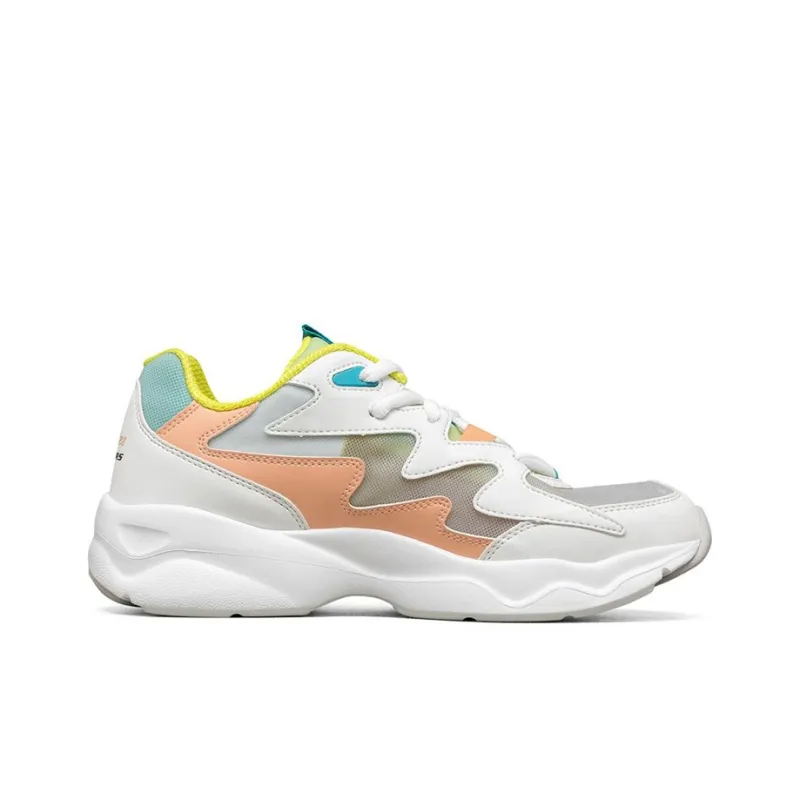 Skechers D'LITES AIRY Chunky Sneakers Women's Low Top White/Orange/Green-1