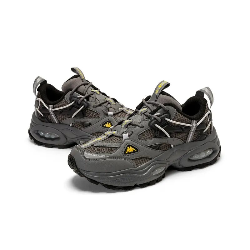 Kappa Cushioning Anti Slip And Wear Resistant Low Top Chunky Sneakers Unisex The Shade Is Grayish Black-4