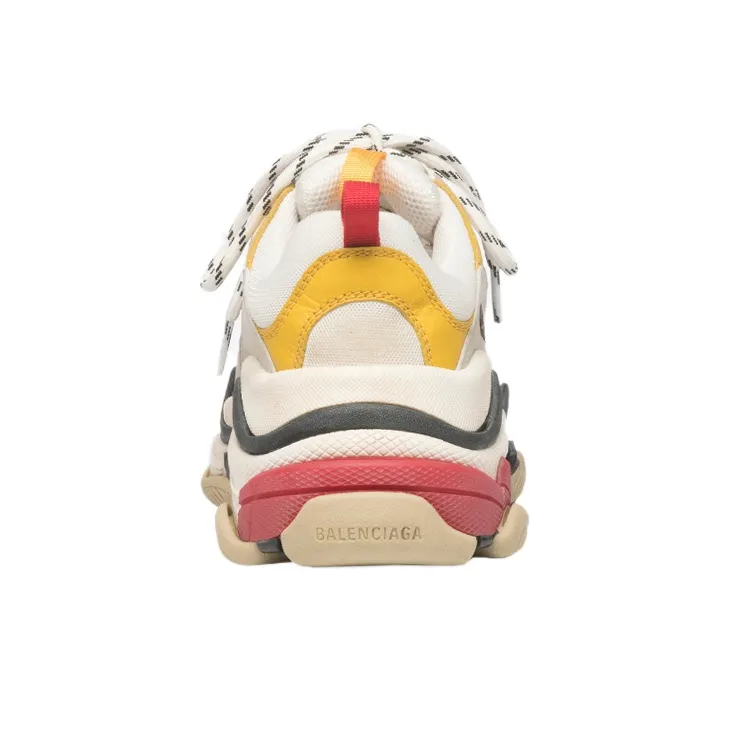 Balenciaga Triple S Cream Yellow Red Women's-4