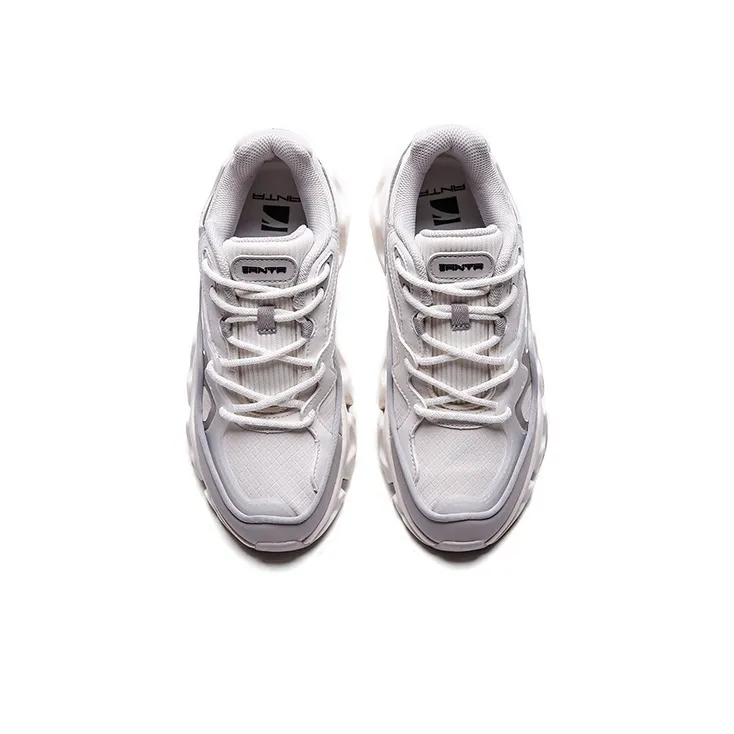 ANTA Chunky Sneakers Men Low Top Ivory White/Shade 1 Gray-2