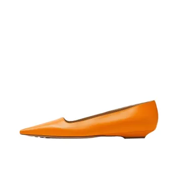 Bottega Veneta Leather Ballet Flat Orange Women's