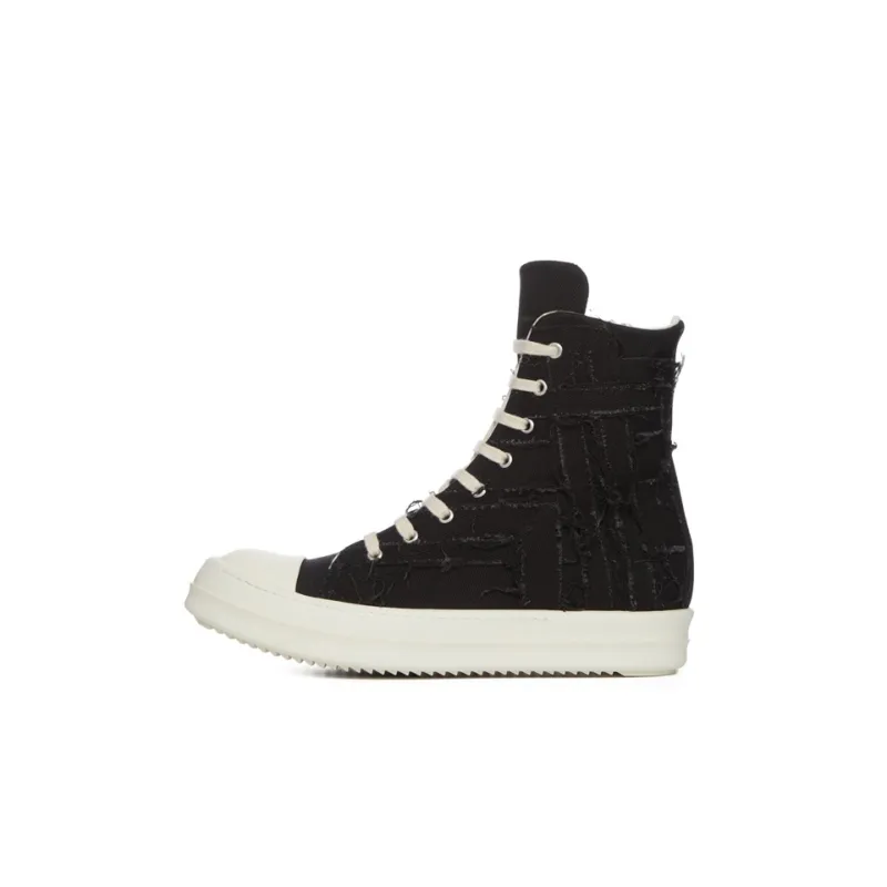 Rick Owens DRKSHDW Slashed Sneaks Black Milk-0