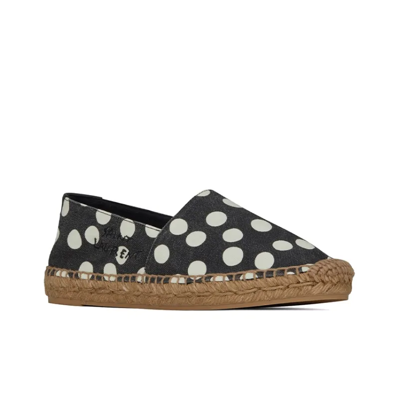 SAINT LAURENT Espadrilles Women's Low Top Black/White-1