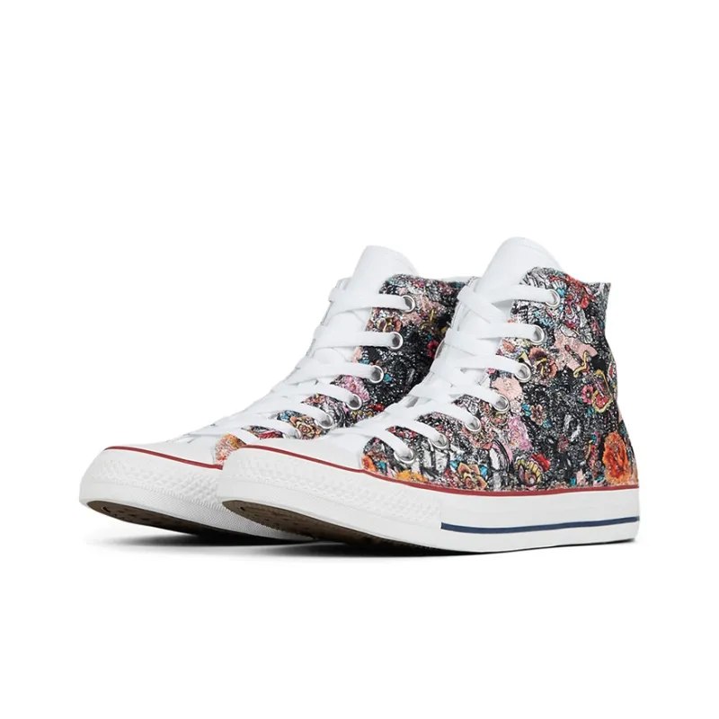 Converse Chuck Taylor All Star Glitter Tattoo High Top Slip-Resistant High-Top Canvas Shoes Unisex Painted-2